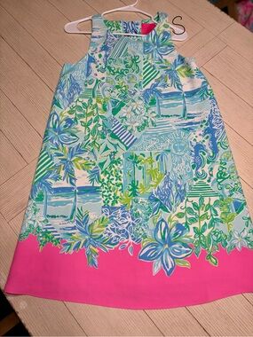 Lilly Pulitzer Tropical Print Mini Dress in Aqua, Blue & Pink